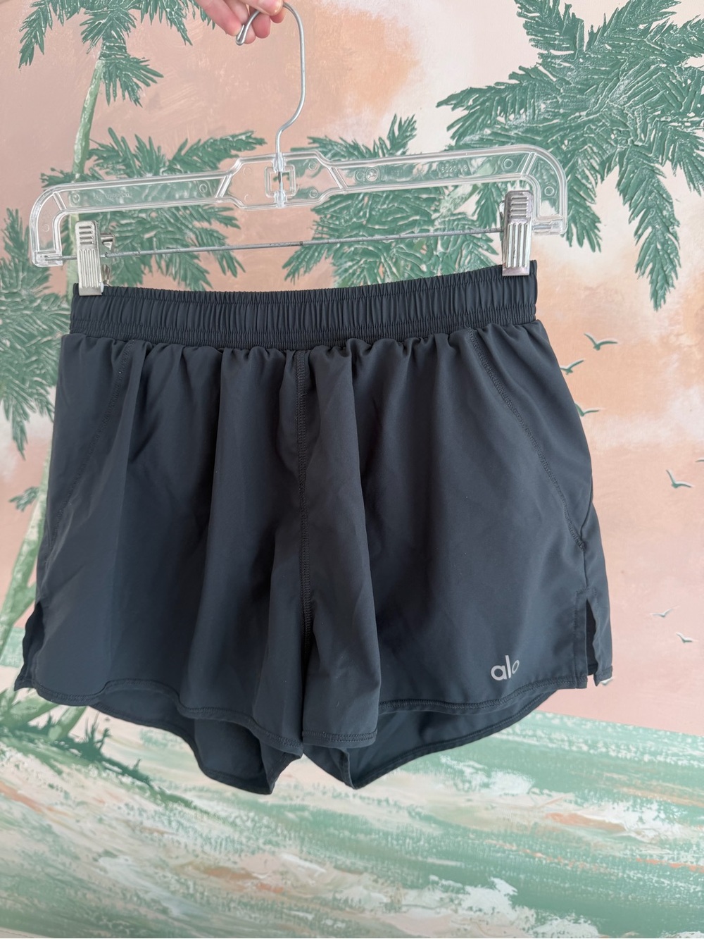 ALO Yoga Black Elastic Waist Athletic Shorts